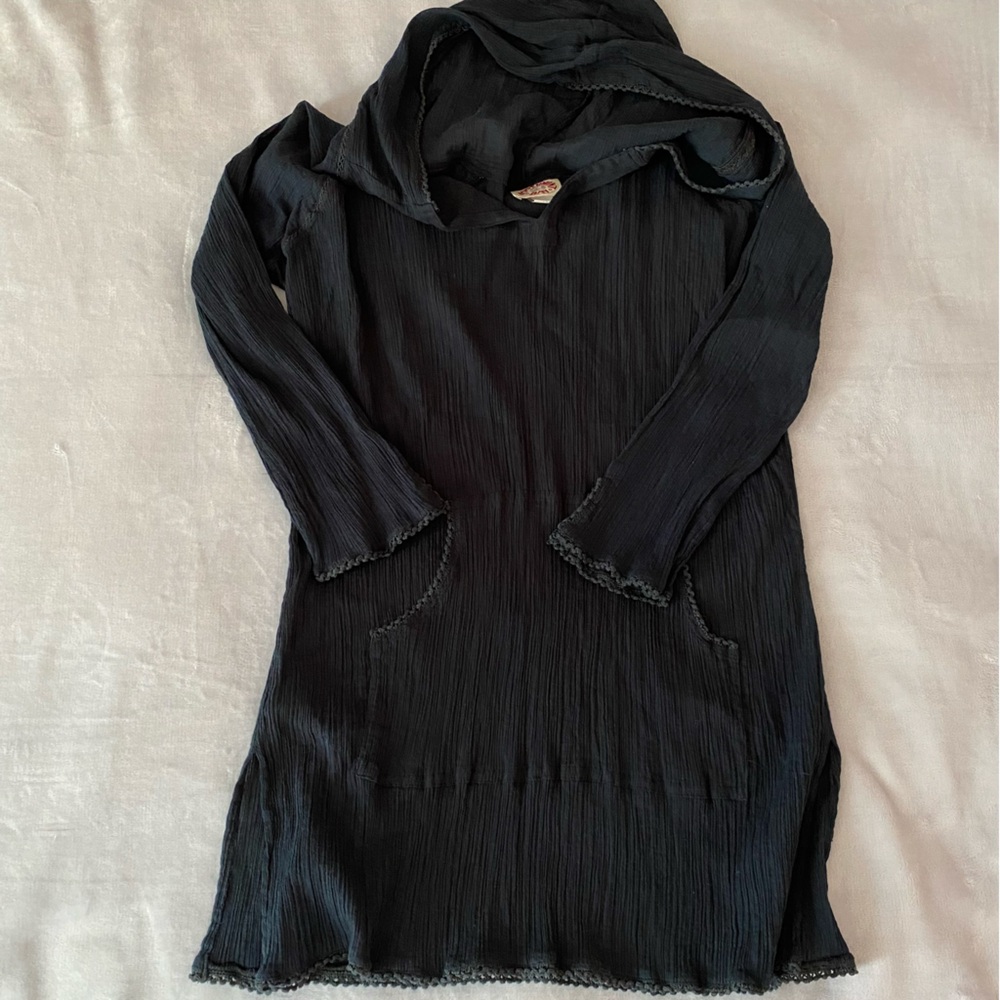 Peppermint Bay hooded tunic beach navy blue coverup